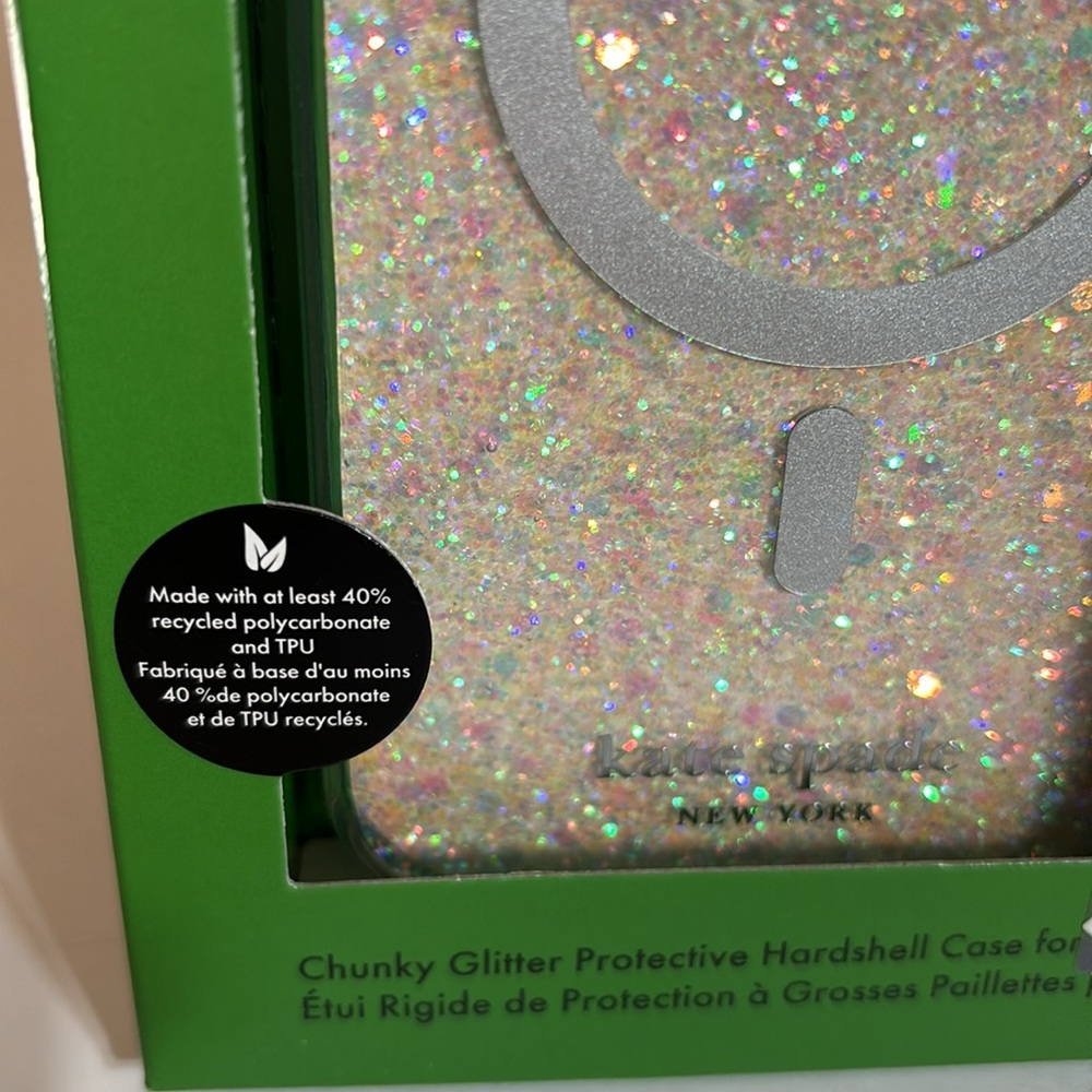 Kate Spade chunky glitter protective hardshell case for iPhone 15 Pro Max - Picture 5 of 5